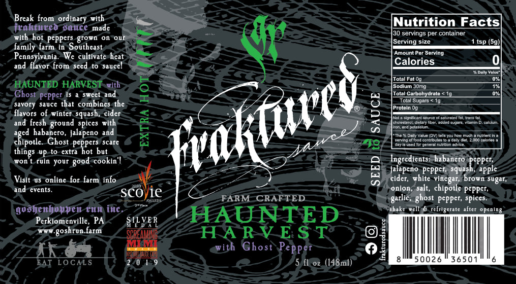 Fraktured Sauce Haunted Harvest with Ghost Pepper label