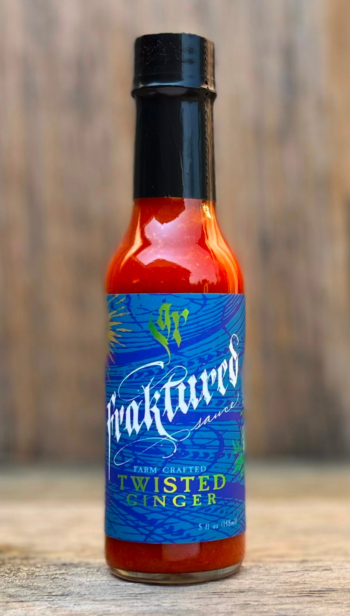 Fraktured Sauce Twisted Ginger sweet heat hot sauce with fresh ginger citrus and fermented aged pepper mash